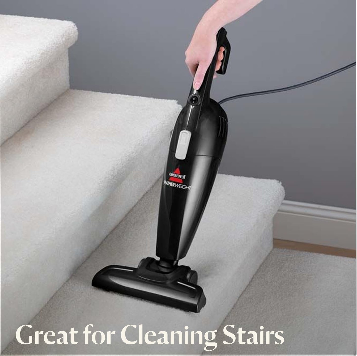 Bissell 2033M Featherweight Stick Lightweight Bagless Vacuum and Electric Broom with Crevice Tool for Hard Floors and Carpets, Black