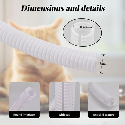 30 ft Dog Cat Cord Protector Electric Wires Covers Wire Loom Tubing Protect Wires from Rabbits, Cats and Other Pets