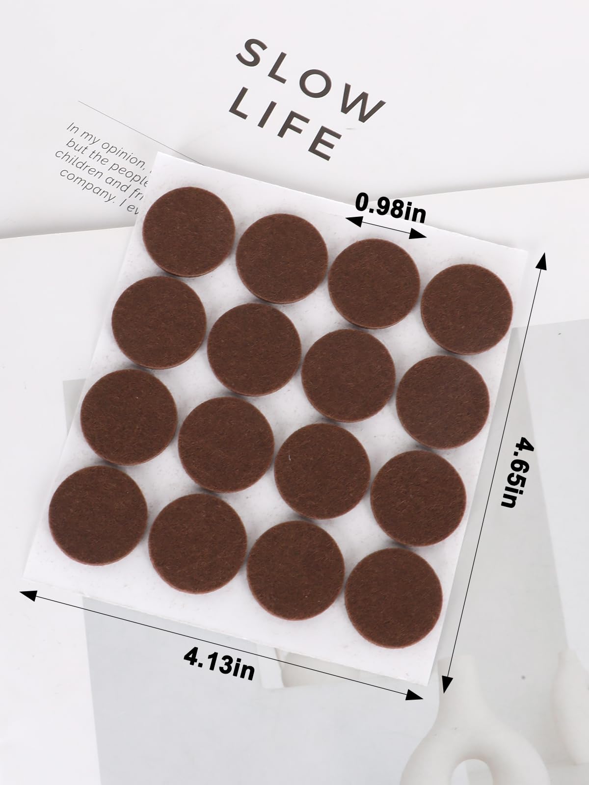 48 Pcs Dark Brown Felt Furniture Pads for Hardwood Floors, Round Furniture Pad, Floor Protector Pads for Furniture Protection