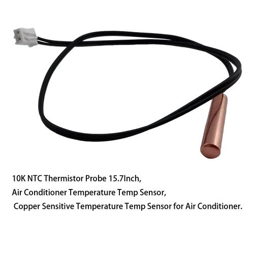 4 Pcs 10K NTC Thermistor Probe 15.7Inch, Air Conditioner Temperature Temp Sensor, Copper Sensitive Temperature Temp Sensor for Air Conditioner.