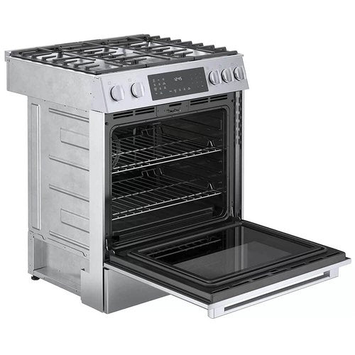 800 Series 30 in. 4.6 cu. ft. Slide-in Dual Fuel Range with Self-Cleaning Convection Oven in Stainless Steel
