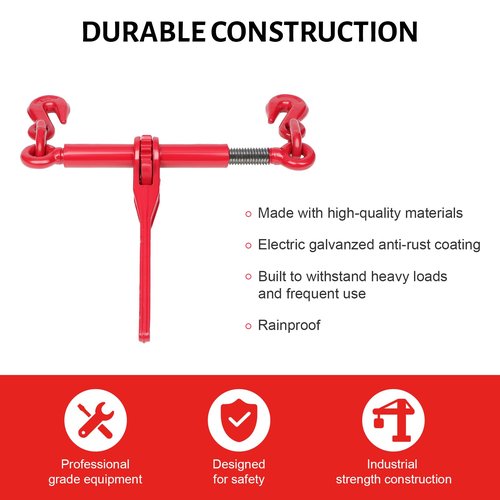 2 Pack Chain Binder, 5/16 to 3/8 Inch Chain Binder, Ratchet Binder with 5400LBS Safe Working Load and 19000LBS Breaking Strength, Load Binder for Industrial Agricultural Traction Applications