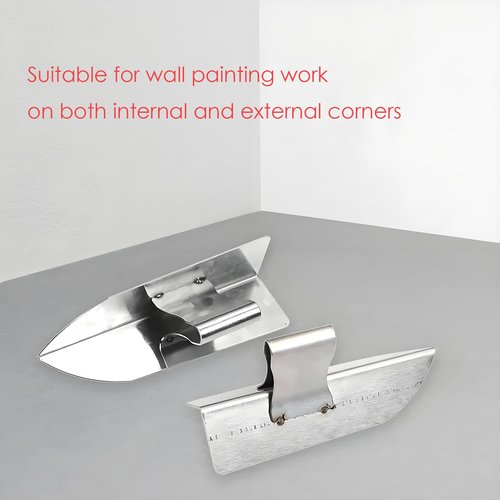 HLGHLG 2 Piece Stainless Steel Drywall Corner Tool Right Angle Taping and Finishing Spatula for Plaster Sheetrock and Drywall