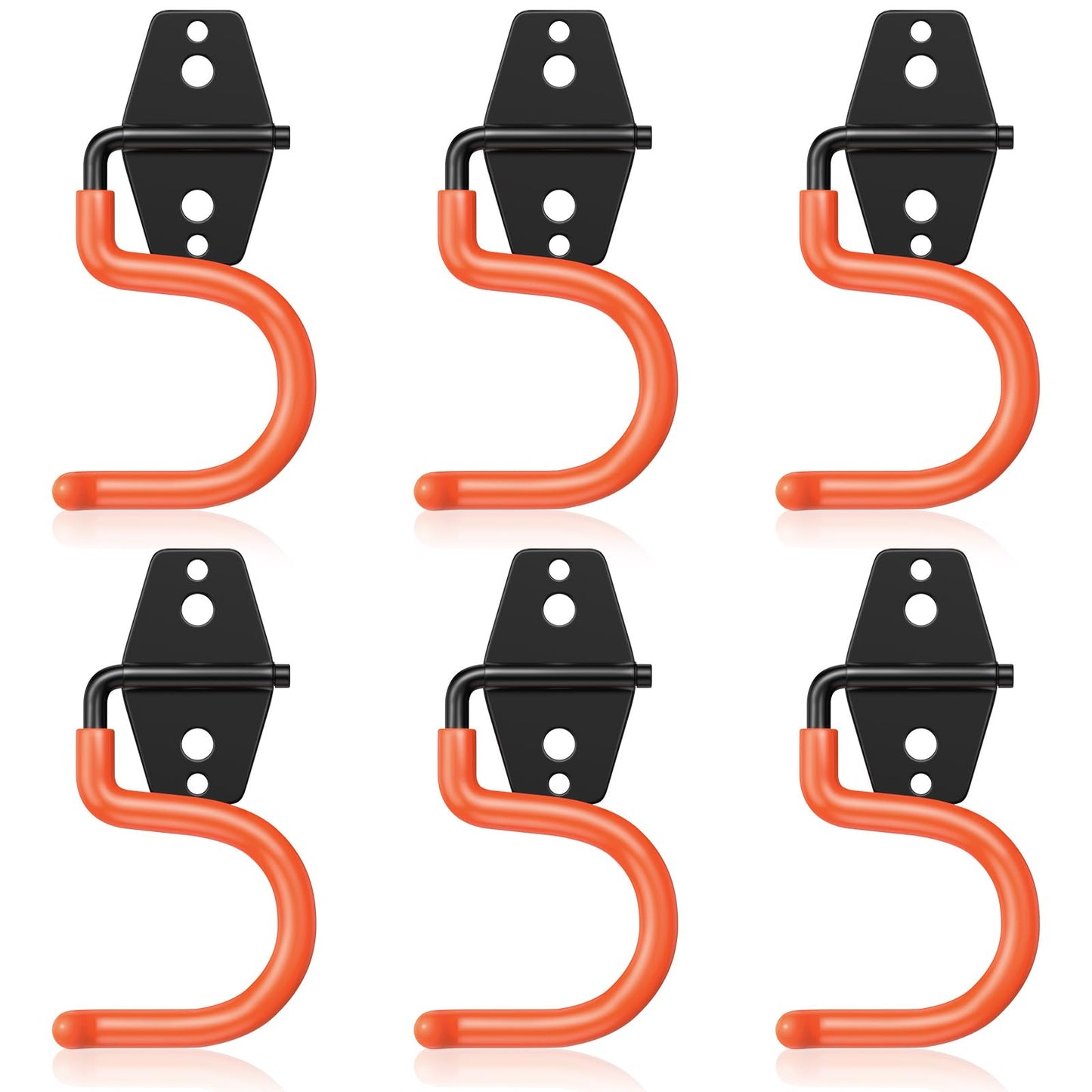 HUPBIPY 6 Pack Metal Garage Hooks, Heavy Duty S Hooks Tool Hangers for Garage Wall, Shed, Garden Storage Organizer