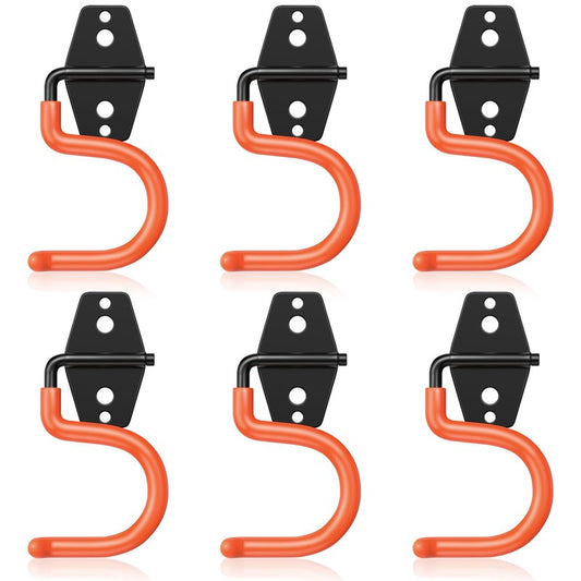 HUPBIPY 6 Pack Metal Garage Hooks, Heavy Duty S Hooks Tool Hangers for Garage Wall, Shed, Garden Storage Organizer