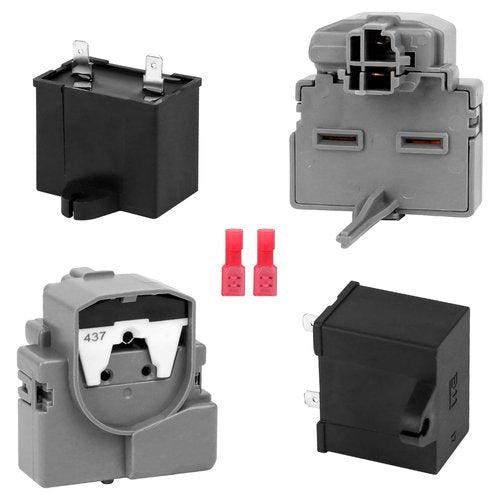 2319792 W10189190 W10197428 TSD2 Refrigerator Compressor Start Relay Device & W10662129 Run Capacitor by Fetechmate Compatible with Whirl-Pool Ken-More Refrigerator