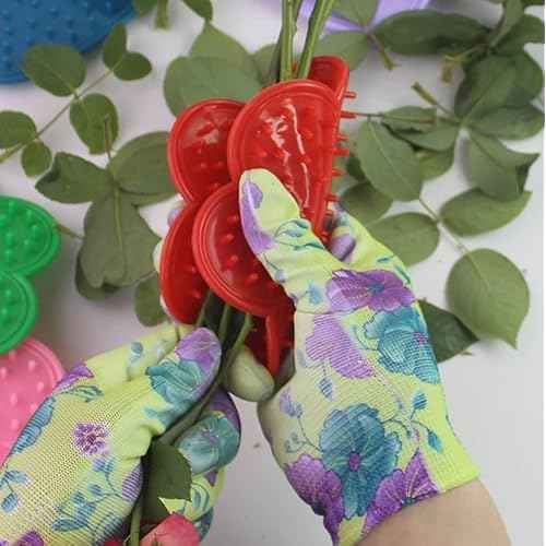 4 Pcs Flower Rose Thorn Stripper Thorn Leaf Remover Tool Garden Tool Sets Leaf Stripping Tool with Garden Glove and Garden Scissor
