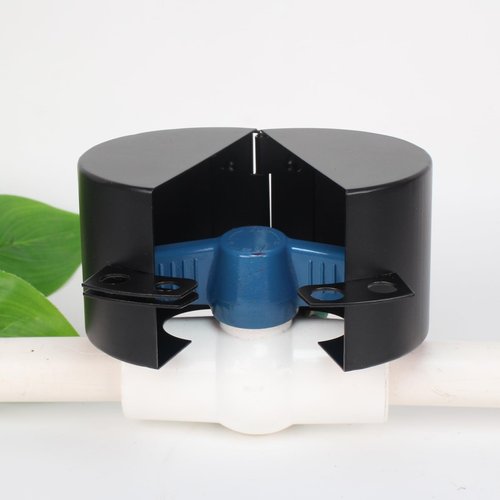 Water Spigot Lock Outdoor Faucet Lock System Gate Valve Lockout Device Hose Bib Lock Childproof Exterior Faucet Locks, Prevent Water Bandit and Stop Unauthorized Water Use, Metallic Black