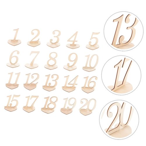 Cabilock 20Pcs Table Number Signs Heart Shaped Wedding Reception Table Numbers Seat Signs for Parties Birthdays Anniversaries and Events