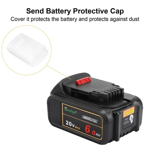 waitley 2 Pack 20V 6.0A Replacement Battery Compatible with Dewalt DCB200 DCD DCF DCG Series Cordless Power Tools