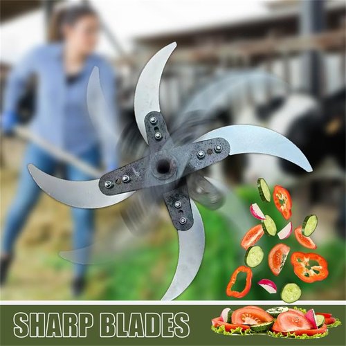 Household Farming Grass Shredder Knife Blades,Adjustable Diameter Vegetable Shredder Set with 12 Mounting Holes,Easy to Use Grass Cutter Vegetables Fruits Chopper (1)