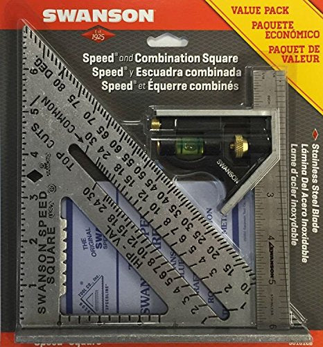Swanson Speed Square 2-Piece Layout Kit: 7in Speed Square, 6in Combination Square, Blue Book