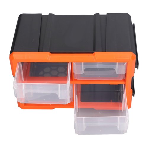 Multizenic A4 4 Drawer Wall Mount PVC Plastic Parts Box, Semitransparent Design, for Electronic Components Storage, Screws Nuts Organizer, Reduce Clutter and Improve Efficiency
