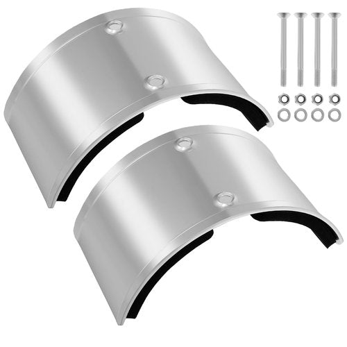 2PCS Drywall Stilt Replacement Parts, Universal Aluminum Alloy Curved Leg Plates, Stilt Accessories for Home Improvement, Wiring, Plastering, and Painting (2PCS Silver)