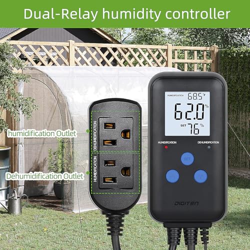 DIGITEN Humidity Controller with Temperature Display for Reptile Habitats and Mushrooms