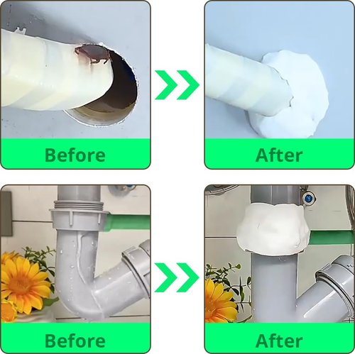 3PCS White Waterproof Plumbers Putty | Moldable Duct Seal for Leak Repair, Wall Crack & Pipe Sealing | Indoor & Outdoor Fast-Drying, Odorless, Long-Lasting Sealant for AC Holes, Drains & Wiring Gaps