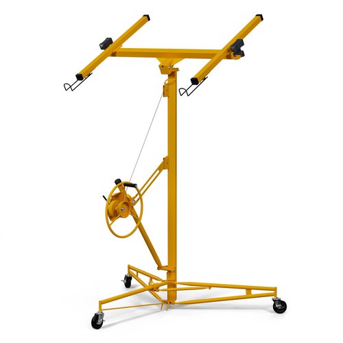 16 Ft Drywall Lift,Drywall Rolling Lifter Panel,150LBS Heavy Duty Sheetrock Lift Drywall Lifter,Drywall Lift Panel Hoist Jack with 360° Adjustable Telescopic Arm & 3 Lockable Wheels