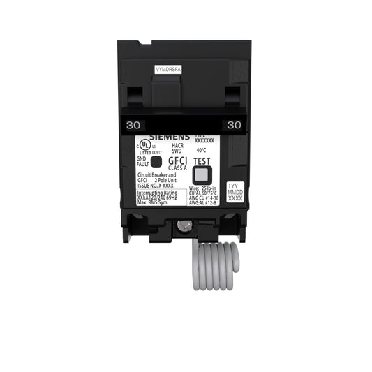 SIEMENS Q230GF 30 Amp 2-Pole Ground Fault Circuit Breaker (GFCI) Circuit Breaker Replaces QF230A