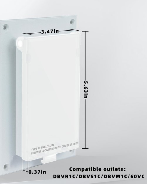 Electrical Box Replacement Cover, DBVC-1 Extra Duty Replacement for All-Weather Use, Type 3r Enclosure Cover for Wet Locations Can be adapted to DBVR1C/DBVS1C/60VC, Improve Electricity Safety