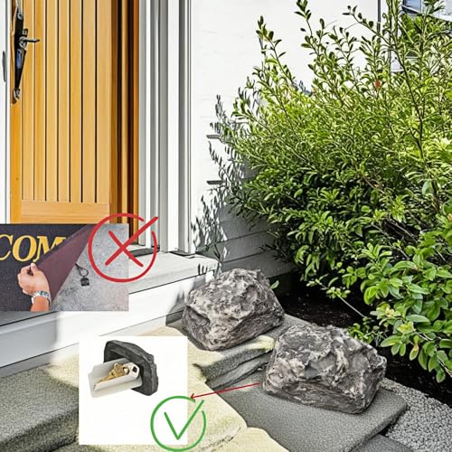 Weatherproof Fake Rock Key Hider - Discreet Outdoor Security Container