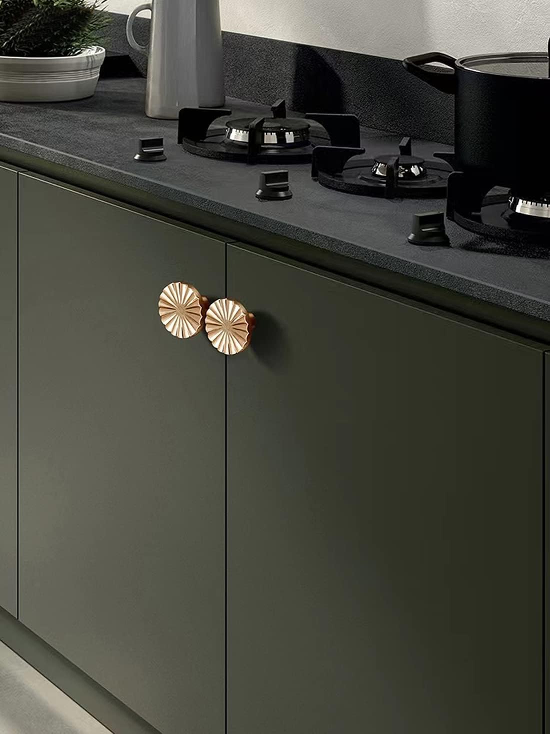 6 Pack Gold Kitchen Cabinet knobs and Pulls - Brushed Gold Zinc Cupboard Drawer Handles for Dresser Drawers