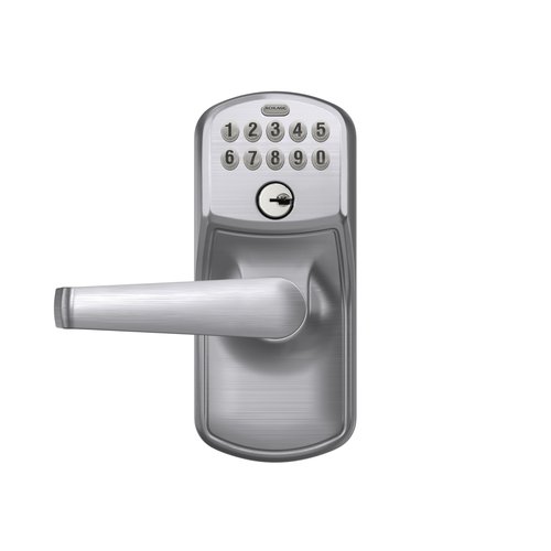 SCHLAGE Brushed Chrome FE595CS V PLY 626 ELA Plymouth Light Commercial Electronic Keypad Lock with Elan Lever(Satin Chrome)