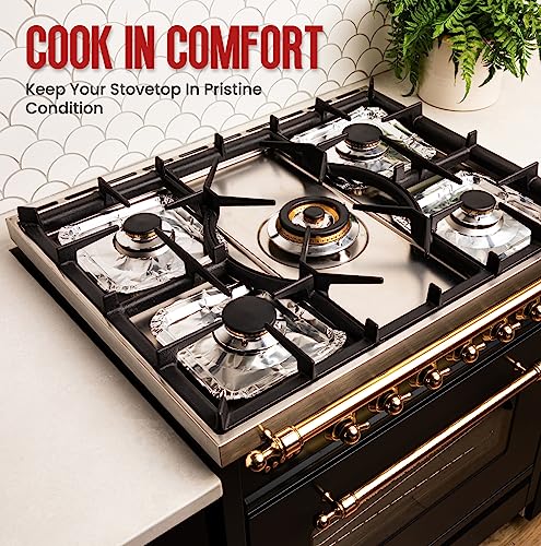 Linda’s Essentials Aluminium Gas Stove Burner Covers (50 Pack) – Heat‑Resistant, Trim‑To‑Fit Stove Top Liners