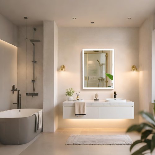 pidock Bathroom Medicine Cabinet Mirror 24"x30", Dimmable Aluminum LED Mirror Cabinet with Anti-Fog, Soft-Close Hinges, Adjustable Glass Shelves, Touch Sensor, High CRI Lighting,Single Door Right