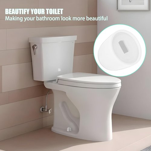 8 Pack Toilet Screw Cover Caps, White Universal Toilet Bolt Caps with Decorative Design, Easy Snap-On Installation for Toilets Bowl Bolts, 1.41 Inch Height