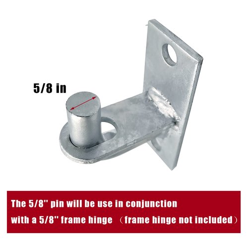 2 Pack Wall Mount Gate Hinges with Screws, Heavy Duty Farm Gate Hinges, Chain Link Fence Gate Hinges Fence Post Chain Link Gate Hinge with 5/8 Hinge Pin