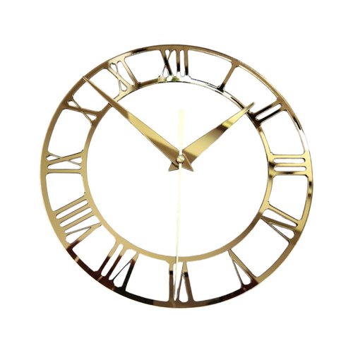 7.87 Inch (20cm) Gold Classic Clock Face with Clock Hands for Resin, Crafts, DIY, Round Mirror Acrylic Dial Plate with Roman Numerals, Resin Accessories