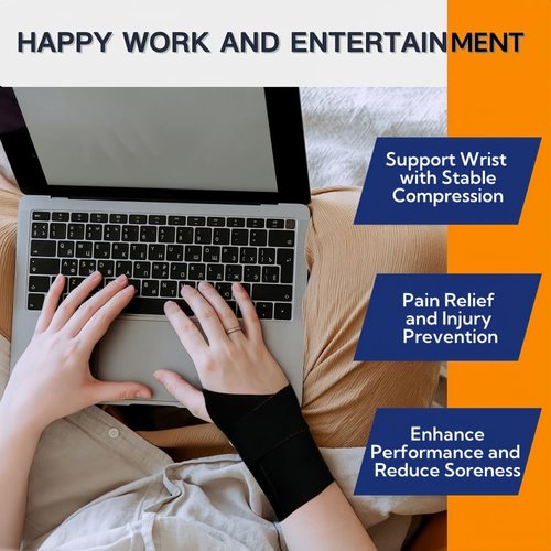 Wannent Wrist Brace,Carpal Tunnel Wrist Brace Wrist Wraps Wrist Support Tendonitis Sprains（M-Black）