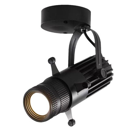 LED Adjustable Aperture Shape Spotlight, Ceiling Desk or Wall Mount Accent Lamp, Surface Mounted Spot Light for Concert Museum Art Gallery Exhibition Directional Art(Black-S-7W,Warm White-3000K)
