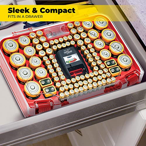 Ontel Battery Daddy Smart Battery Organizer & Tester - Holds 150 Batteries, Model BADAS-MC4