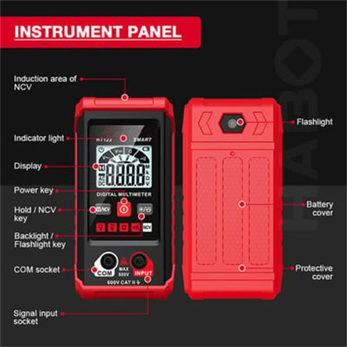 Ifanycased Digital Multimeter, 3-in-1 Fully Automatic Anti-Burn Intelligent Digital Multimeter, Non Contact Voltage Tester Pen, Ht123 Smart Meter