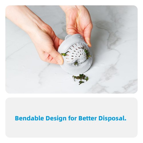 Silicone Kitchen Sink Drain Catcher with Lid, 4 Pack Grey Strainers for 3.1–3.9 Inch Openings, Anti-Clog Reusable Sink Stopper Covers, Odor-Proof & Easy to Clean