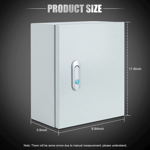 Steel Electrical Junction Box, Indoor&Outdoor Electrical Enclosure Box, Wall Mounted Waterproof&Dustproof Metal Box, Universal Electric Equipment Enclosure Box with Safety Locks and Mounting Plates