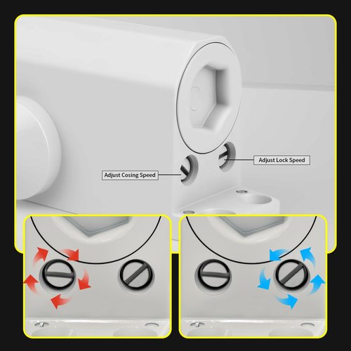 White Automatic Door Closer for Home with Hold Open, Heavy Duty Adjustable Hydraulic Door Soft Closers Residential, Auto Closing Door Mechanism Without Noise, Bear The Door Weight 55~99lb