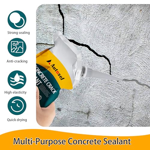 Autosel 2.21LB Concrete Crack Filler Waterproof Sealant for Driveways & Patios