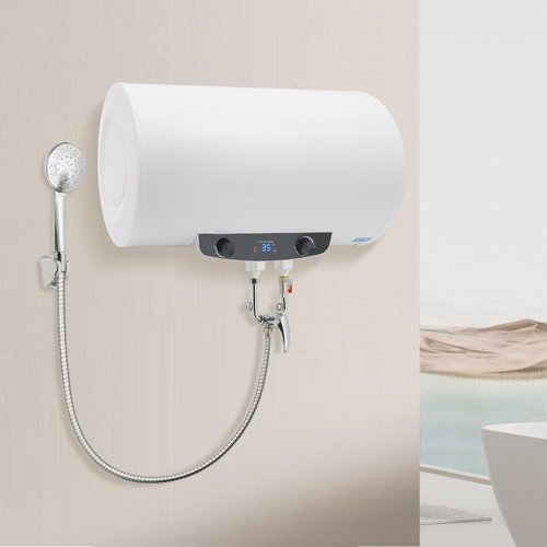 1500W Instant Water Heater Electric Water Heater 70L Wall-Mounted Tank Home Bathroom Shower White