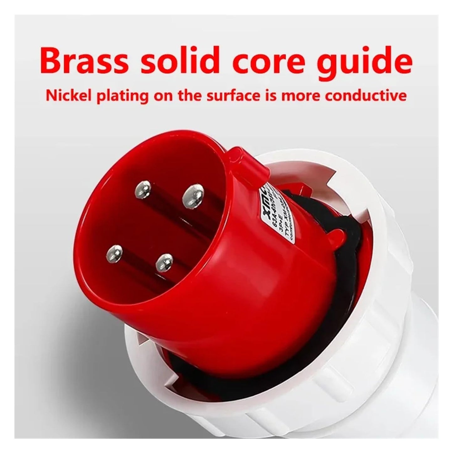 KETDDYEG 63A IP67 3P/4P/5Pin Industrial Plug and Socket Electrical Connector Wall Mounted Socket Male&Female Plug(3P 63A Plug)