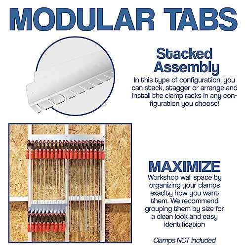 F-Clamp Modular Clamp Rack ?Easy and Quick to Align ?Pre-Drilled 16 inch on Center ?3 Pack