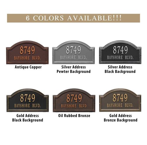 Whitehall™ Personalized Cast Metal Address plaque - The Providence Arch Plaque. Made in the USA. BEWARE OF IMPORT IMITATIONS. Display your address and street name. Custom house number sign.