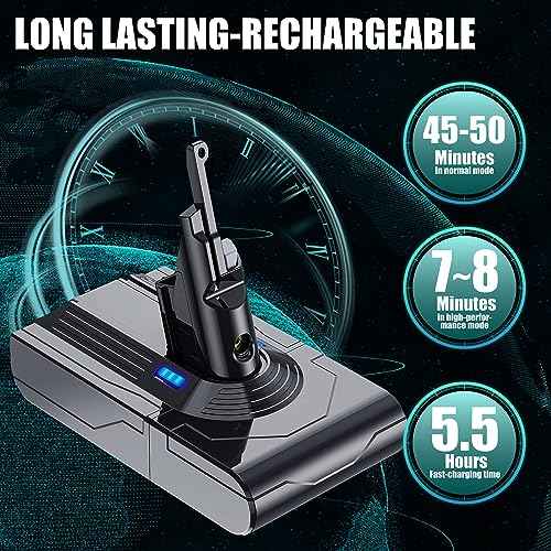EGR Upgraded 9000mAh V8 Battery Replacement Compatible with Dyson V8 Animal Battery Replacement V8 Absolute V8 Motorhead V8 Fluffy SV10 Carbon Fiber Vacuum Cleaner 2 Filters and 3 Screws Included