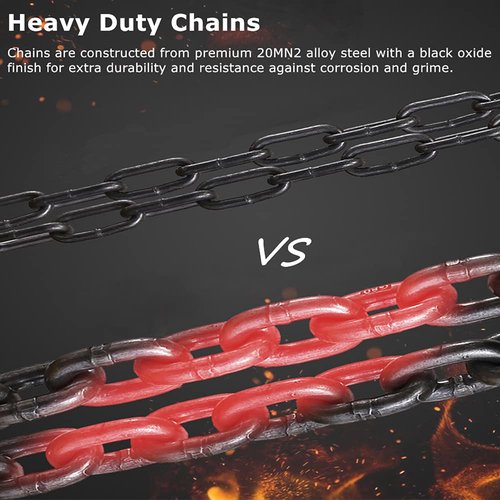 Manual Chain Hoist | 1 Ton/2000 lbs Capacity | 10’ Lift | 2 Hooks | Manual Hand Lift Steel Chain Block Hoist (1T)