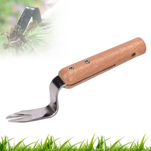 Weeding Root Lifter, Garden Hand Weeding Tool, Weeding Tool Weed Remove Tool for Lawn/Yard, Angle for Easy Weed Removal and Deeper Digging Digs deep to Roots Stainless Rust Proof Steel (Silver)