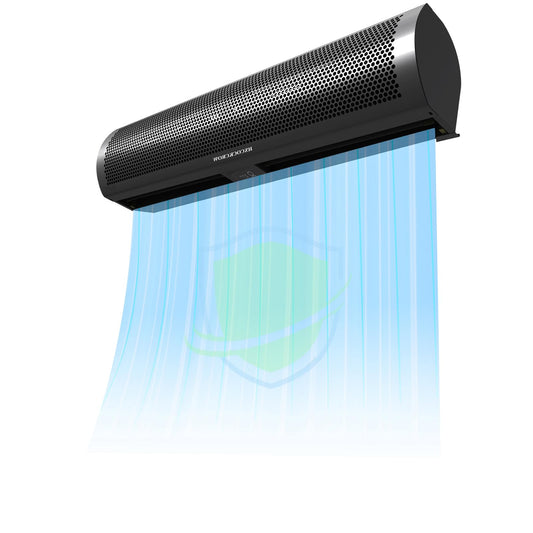 HXCOCKCROW 36’’ Air Curtain for Doors,【New Upgrade】 Commercial Matte Black Door Fan with Door Magnetic Switch for Home Restaurant Shop Garage, 2-Speed Indoor Curtain Fan, High Power & Slim
