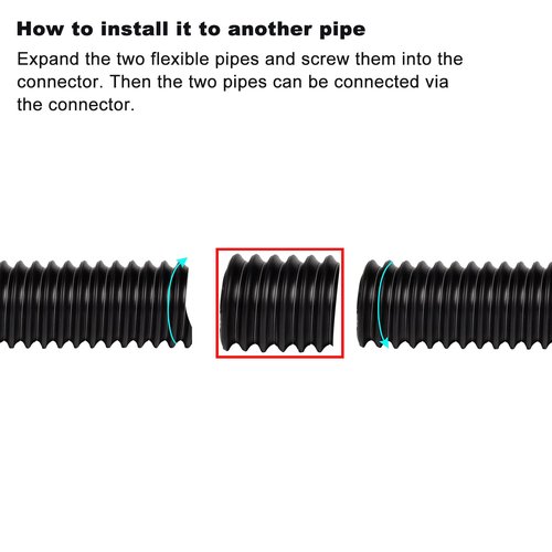 Prestantious Extra Extension Flexible Pipe for Prestantious 12"×12" Catch Basin, 2 inches ID, Pipe Stretched Length 8.2ft