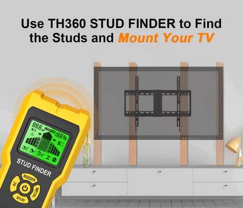 Stud Finder Wall Scanner 5-in-1 - Detector for Wood, Metal, Joists, Pipes (TH910)