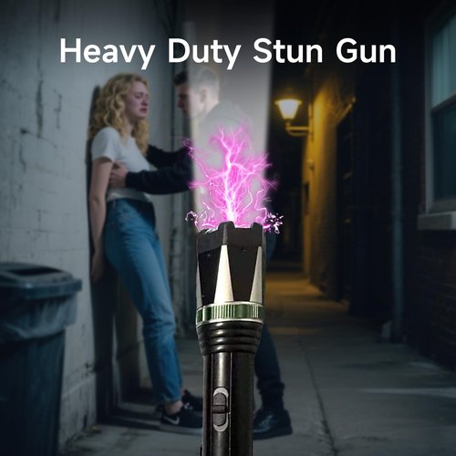 T6610 Stun Gun Ultrapowerful Rechargeable for Men Women for Car & Self Defense Tactical Flashlight for Person Safety(Green)